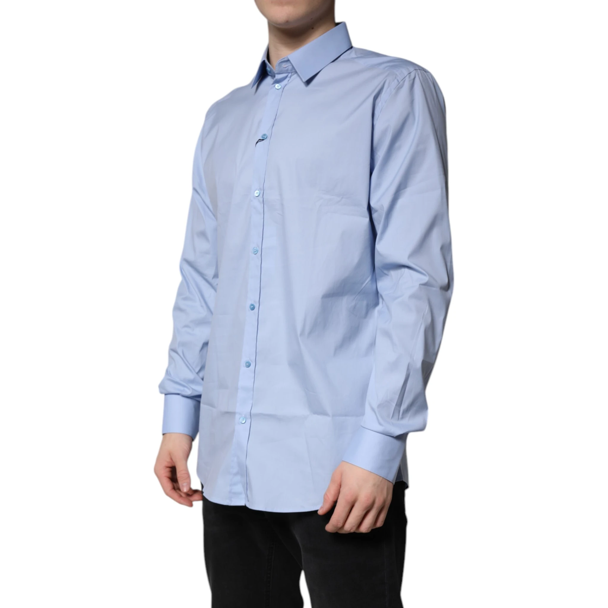 Light Blue Cotton GOLD Dress Formal Shirt