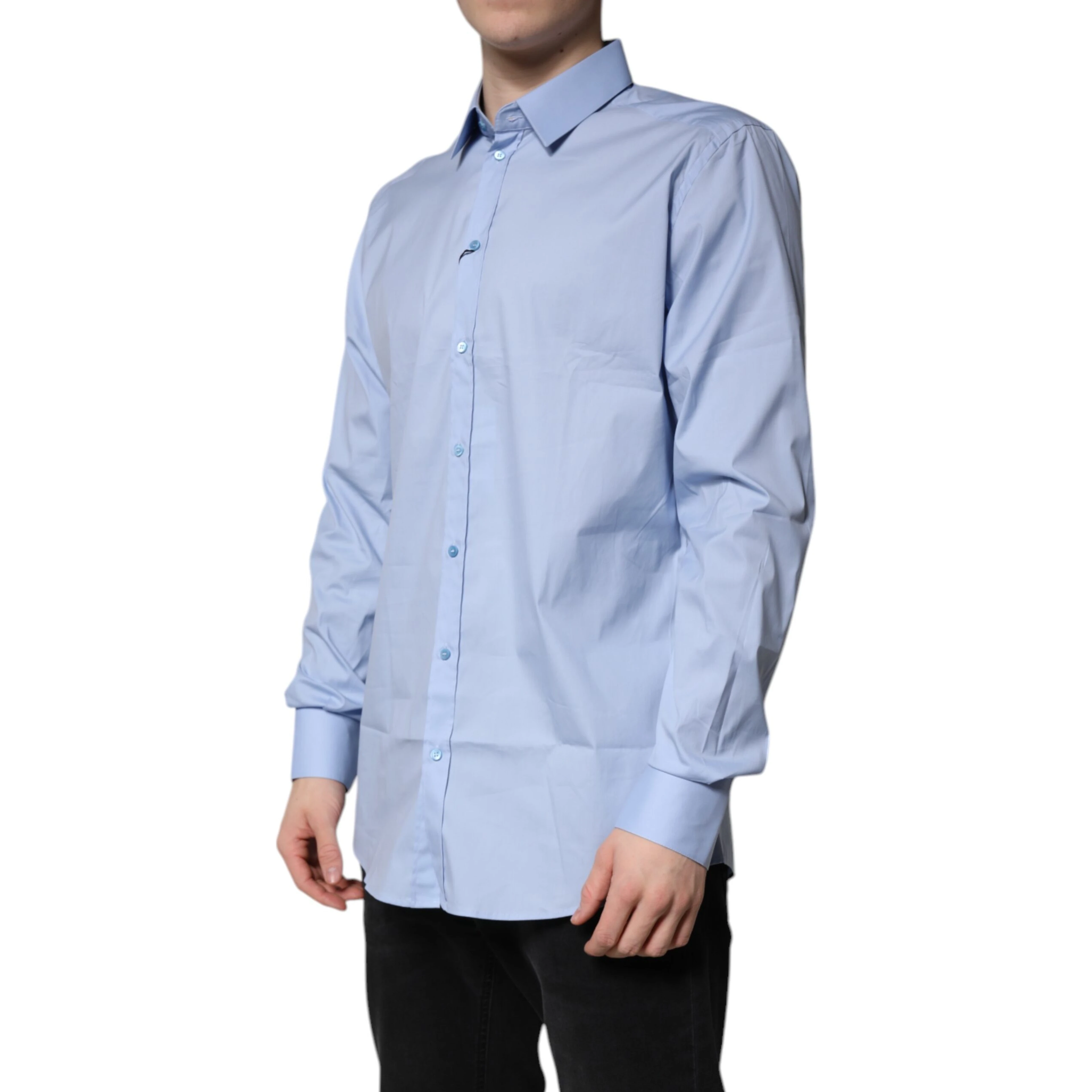 Light Blue Cotton GOLD Dress Formal Shirt