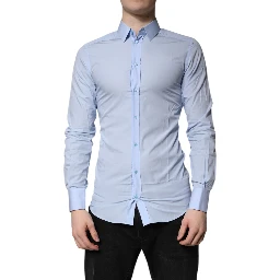 Light Blue Cotton GOLD Dress Formal Shirt