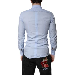 Light Blue Cotton GOLD Dress Formal Shirt