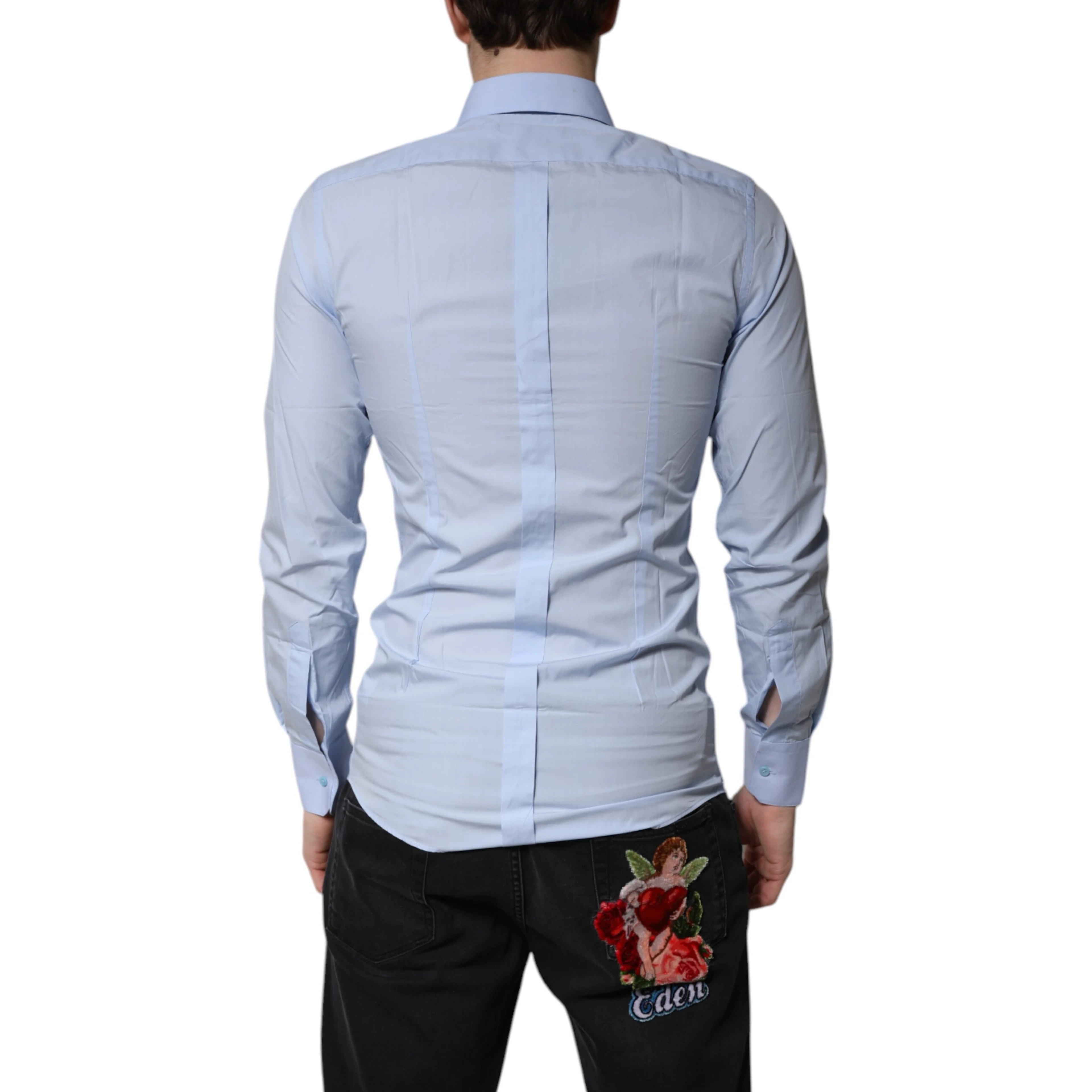 Light Blue Cotton GOLD Dress Formal Shirt