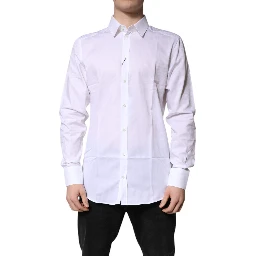 White Cotton Collared GOLD Dress Formal Shirt
