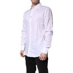 White Cotton Collared GOLD Dress Formal Shirt