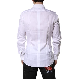 White Cotton Collared GOLD Dress Formal Shirt
