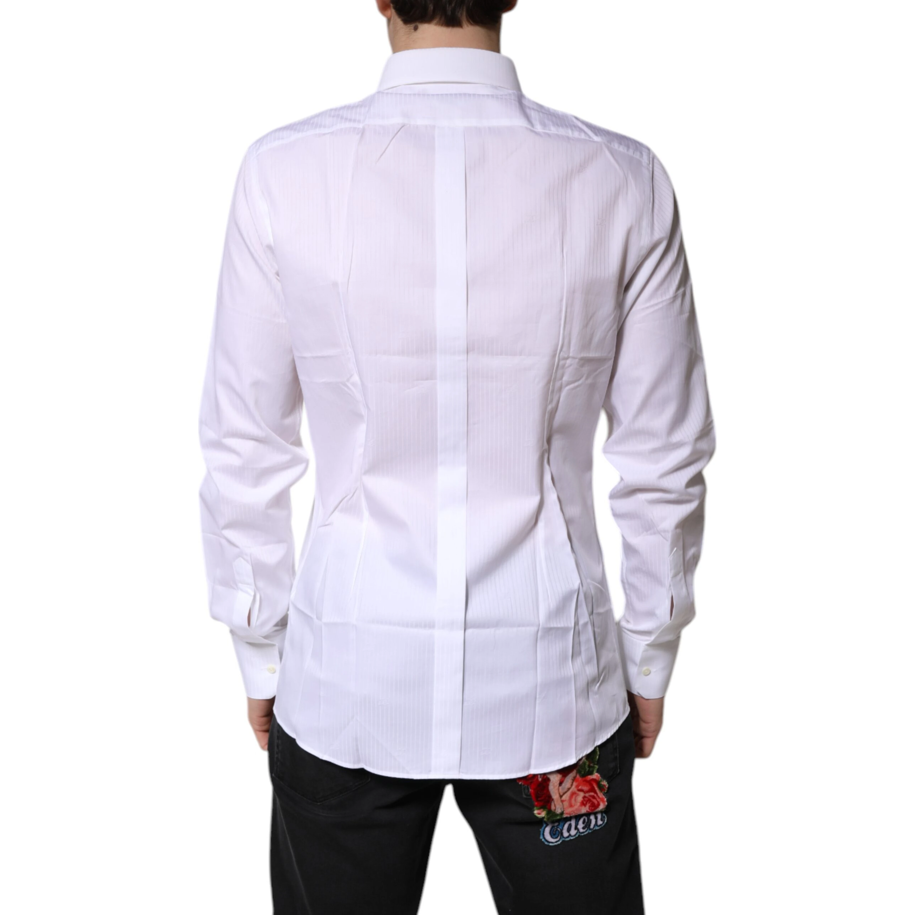 White Cotton Collared GOLD Dress Formal Shirt