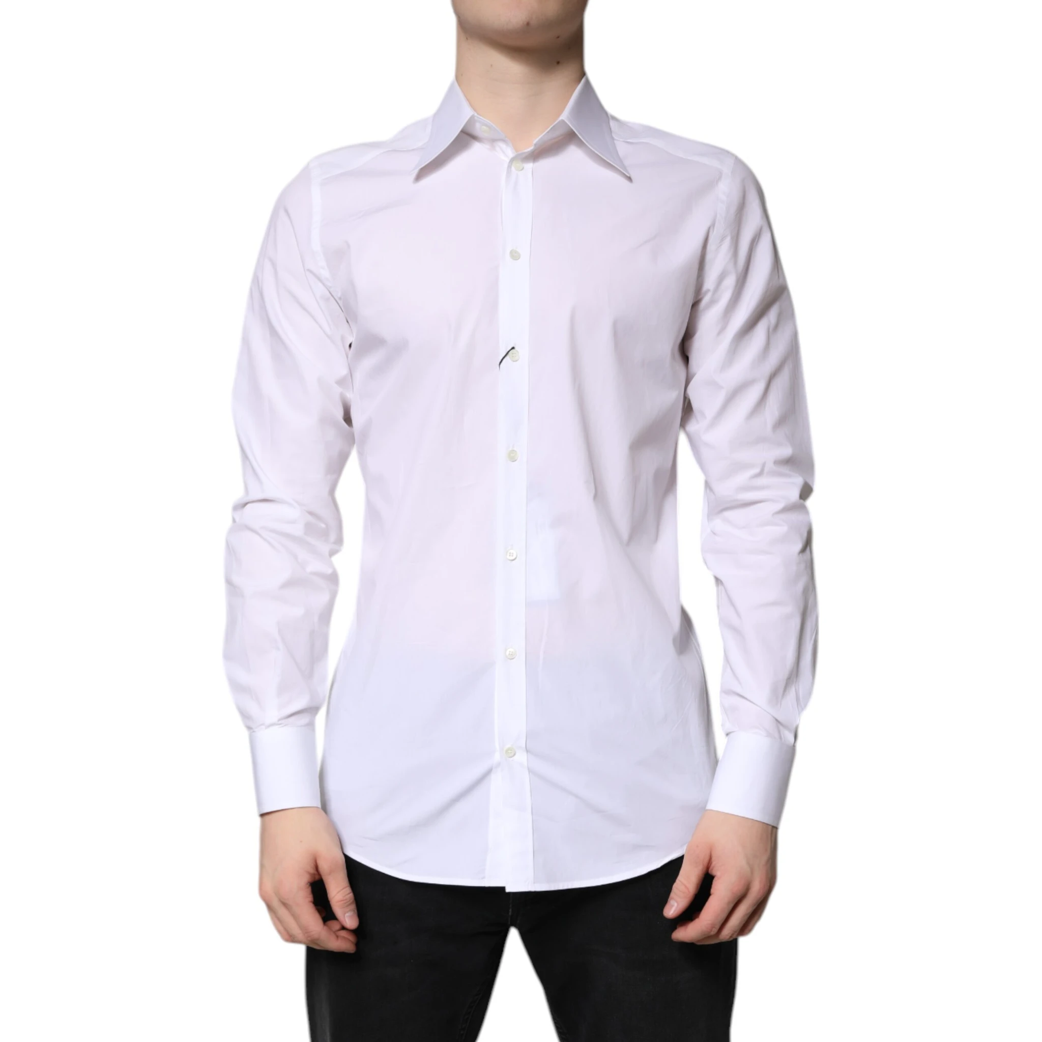 White Cotton GOLD Dress Formal Shirt