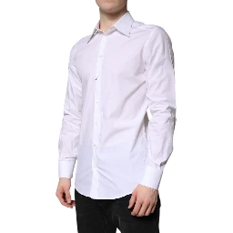 White Cotton GOLD Dress Formal Shirt