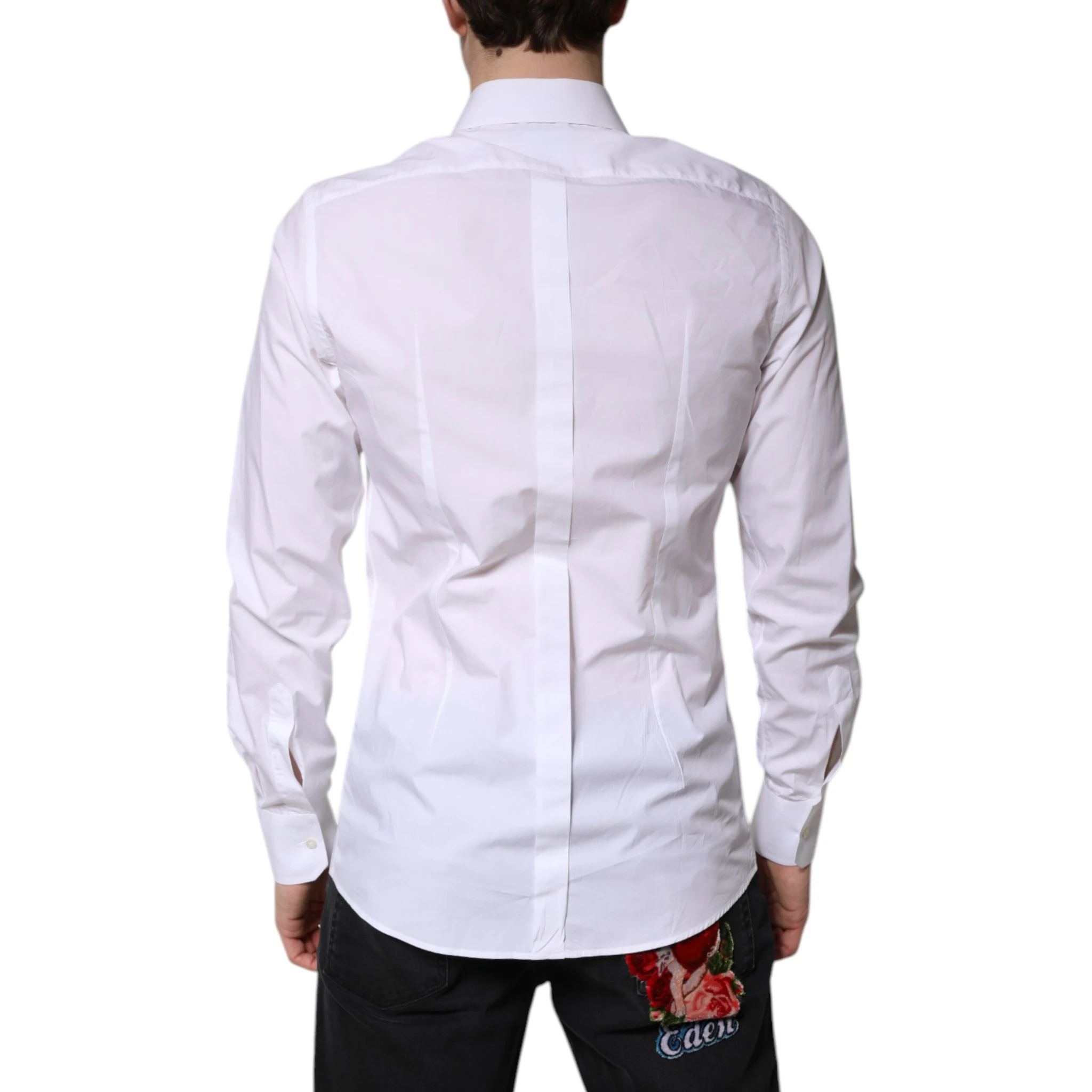White Cotton GOLD Dress Formal Shirt