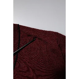 Maroon Cashmere V-neck Men Pullover Sweater