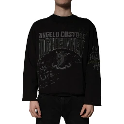 Black DG Heaven Crew Neck Pullover Sweater