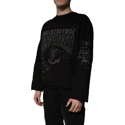 Black DG Heaven Crew Neck Pullover Sweater