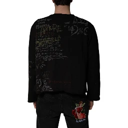 Black DG Heaven Crew Neck Pullover Sweater