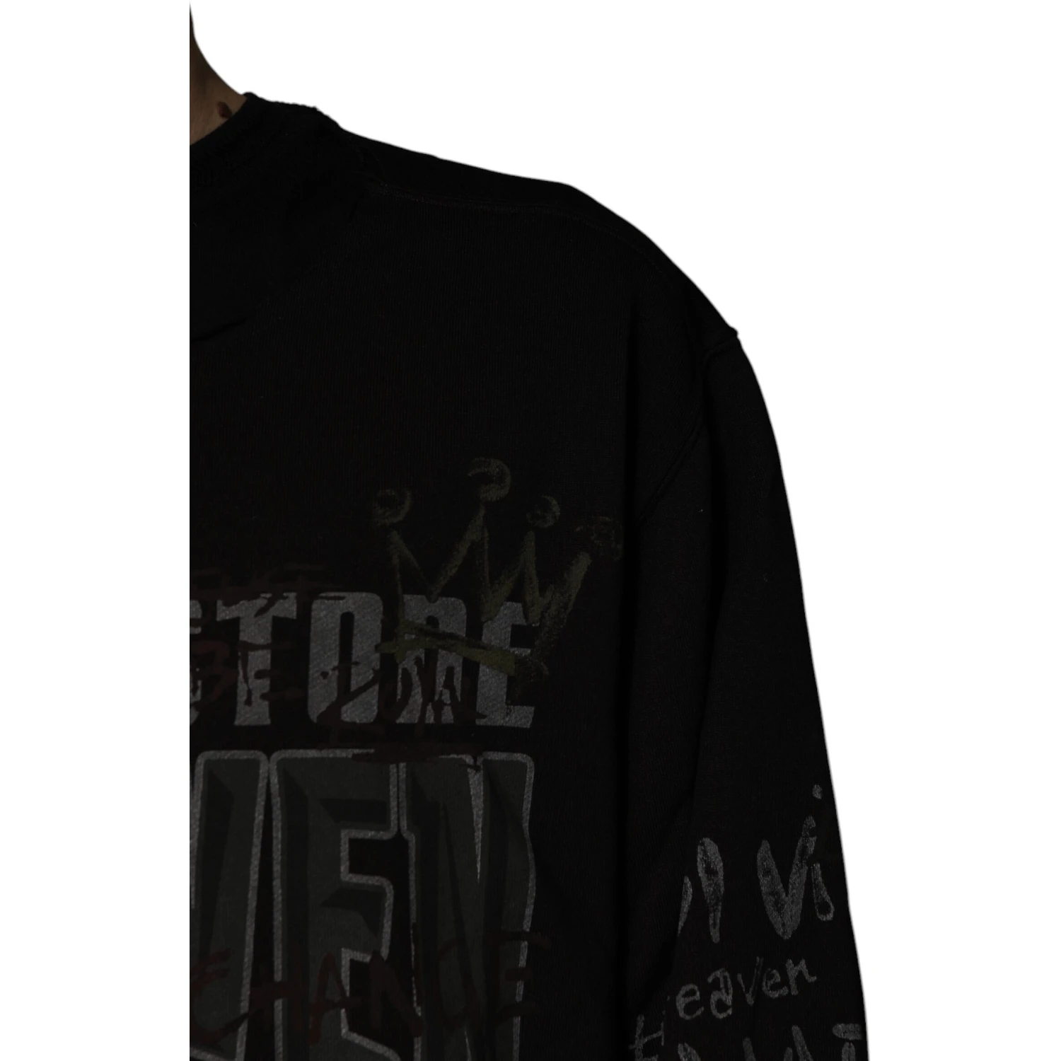 Black DG Heaven Crew Neck Pullover Sweater