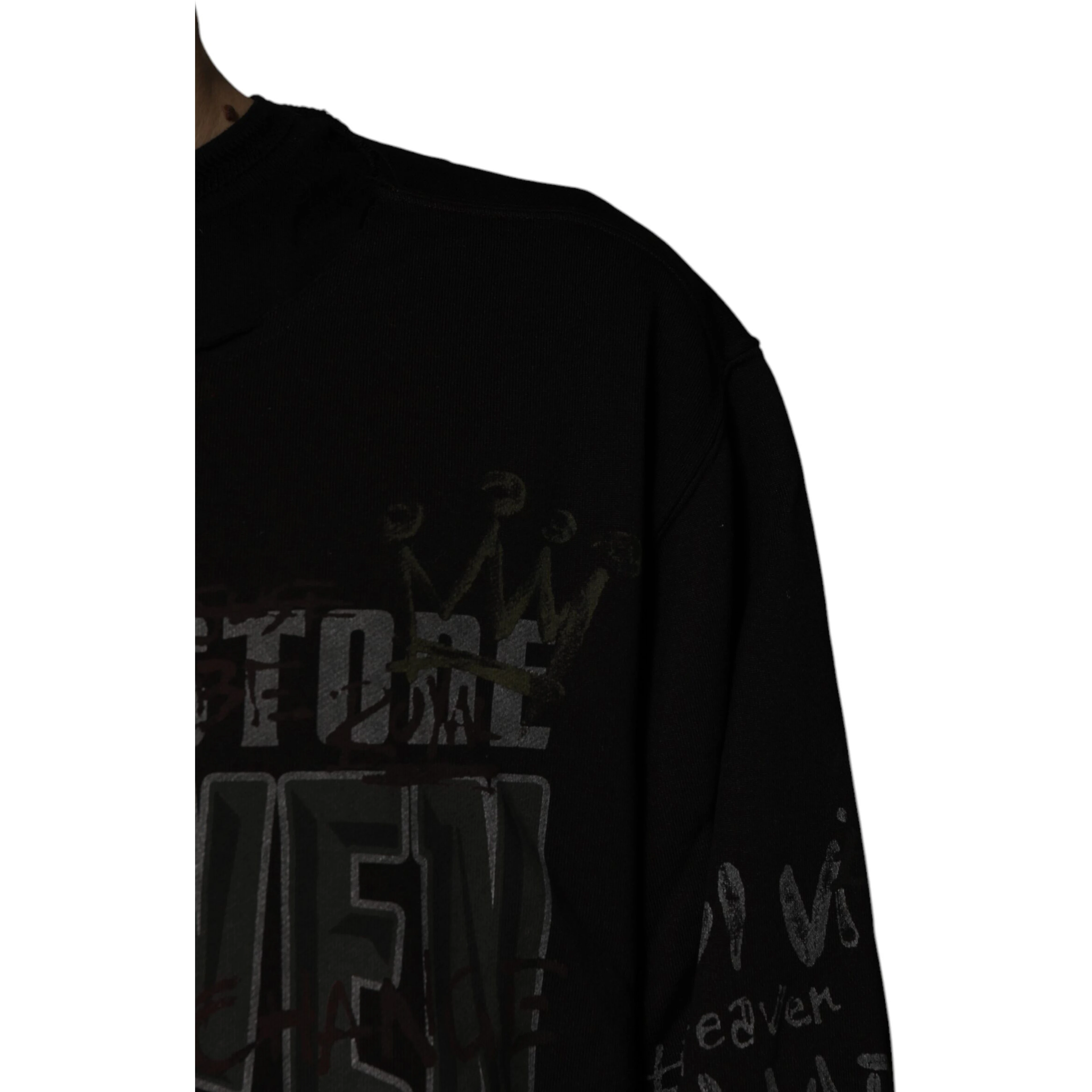 Black DG Heaven Crew Neck Pullover Sweater