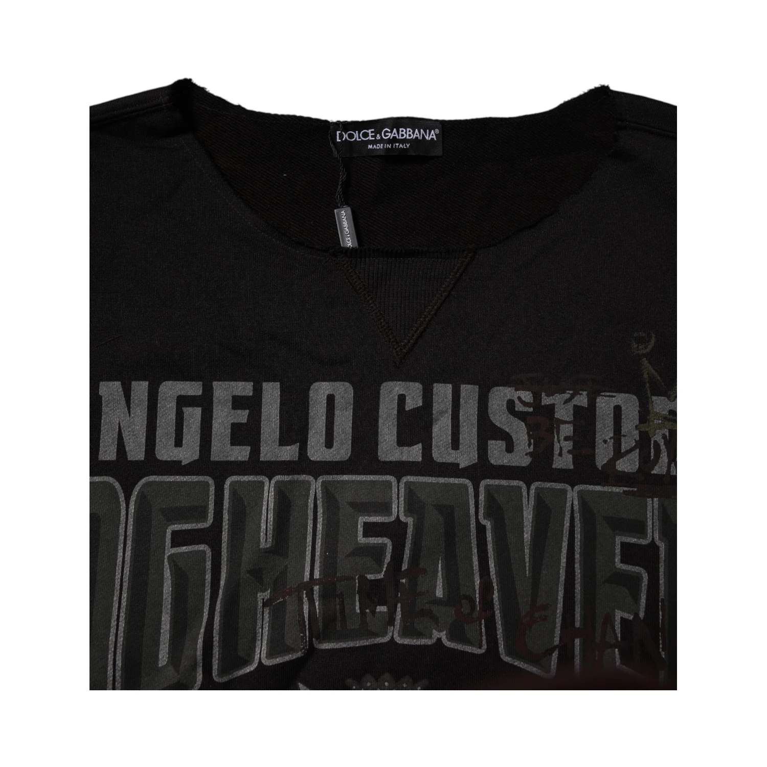 Black DG Heaven Crew Neck Pullover Sweater