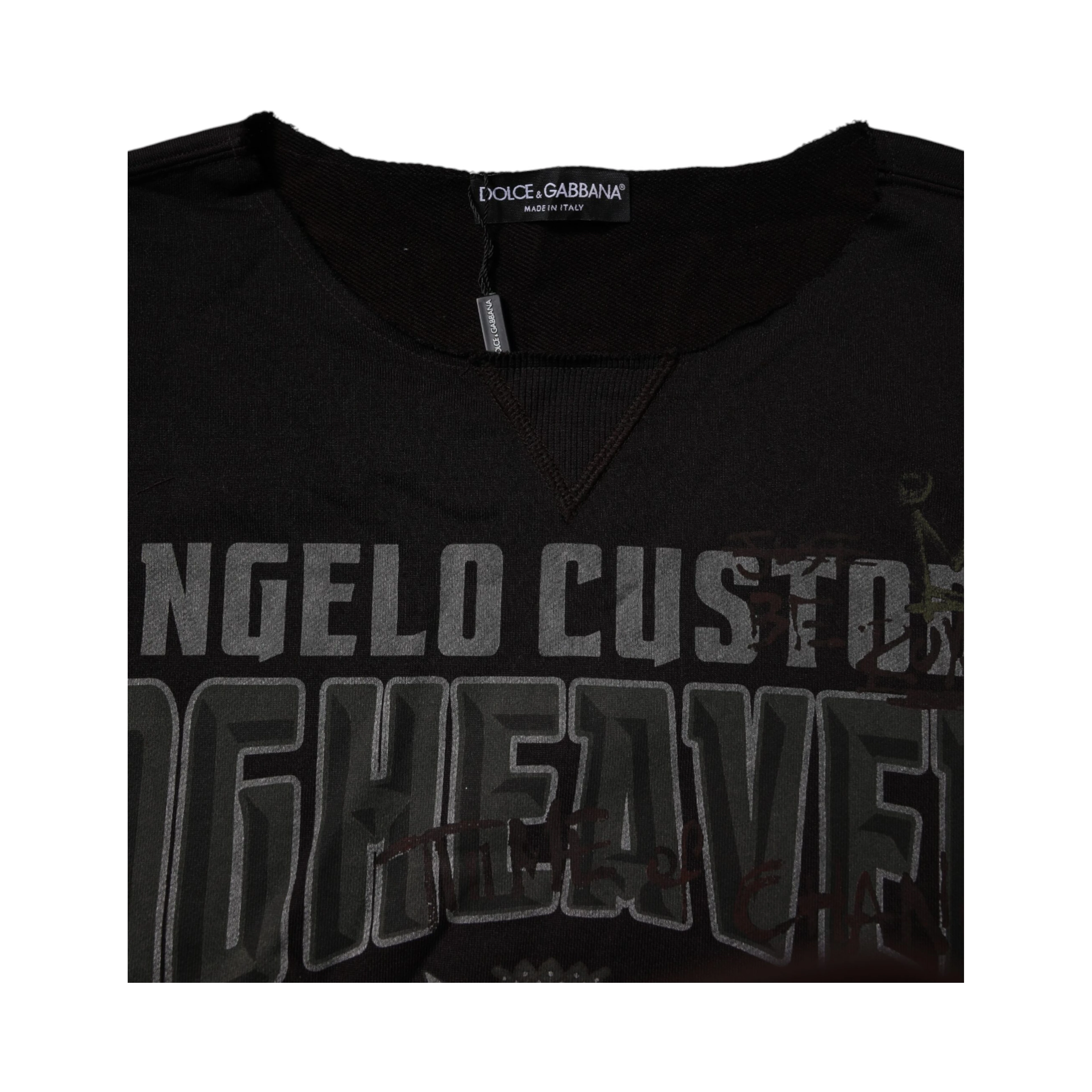 Black DG Heaven Crew Neck Pullover Sweater