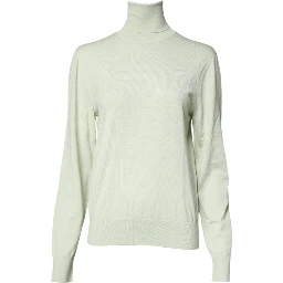 Light Green Wool Turtleneck Pullover Sweater
