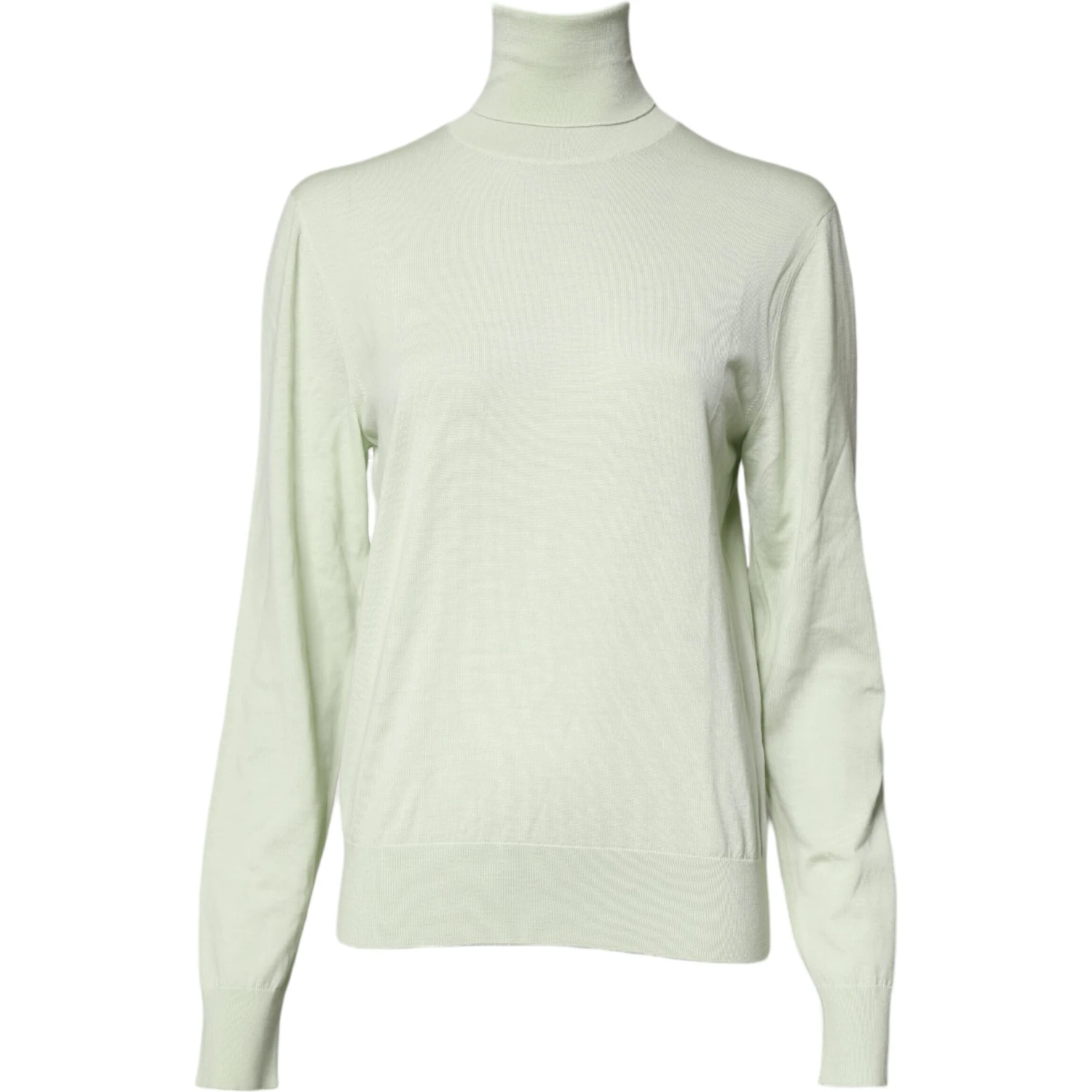 Light Green Wool Turtleneck Pullover Sweater