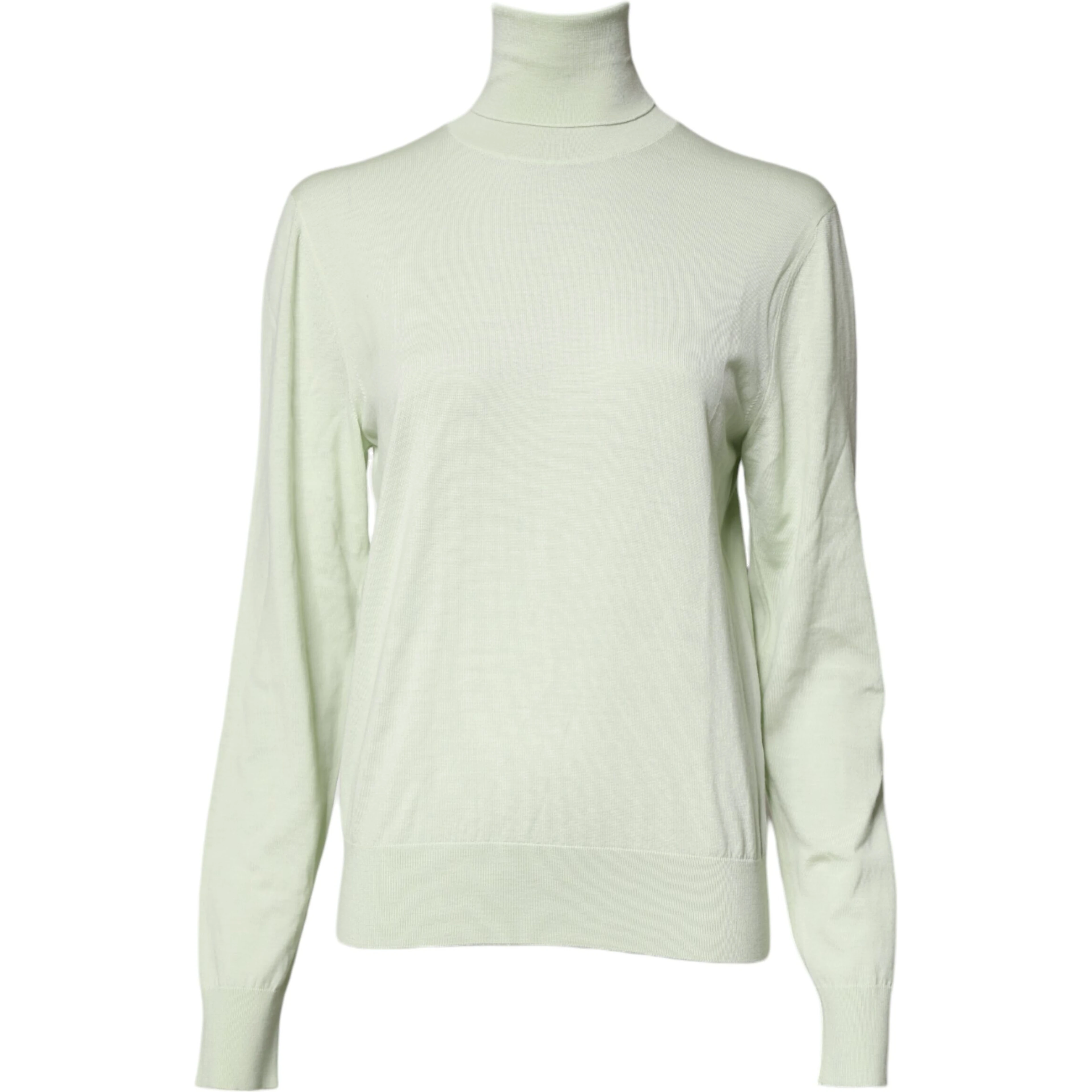 Light Green Wool Turtleneck Pullover Sweater