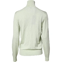 Light Green Wool Turtleneck Pullover Sweater