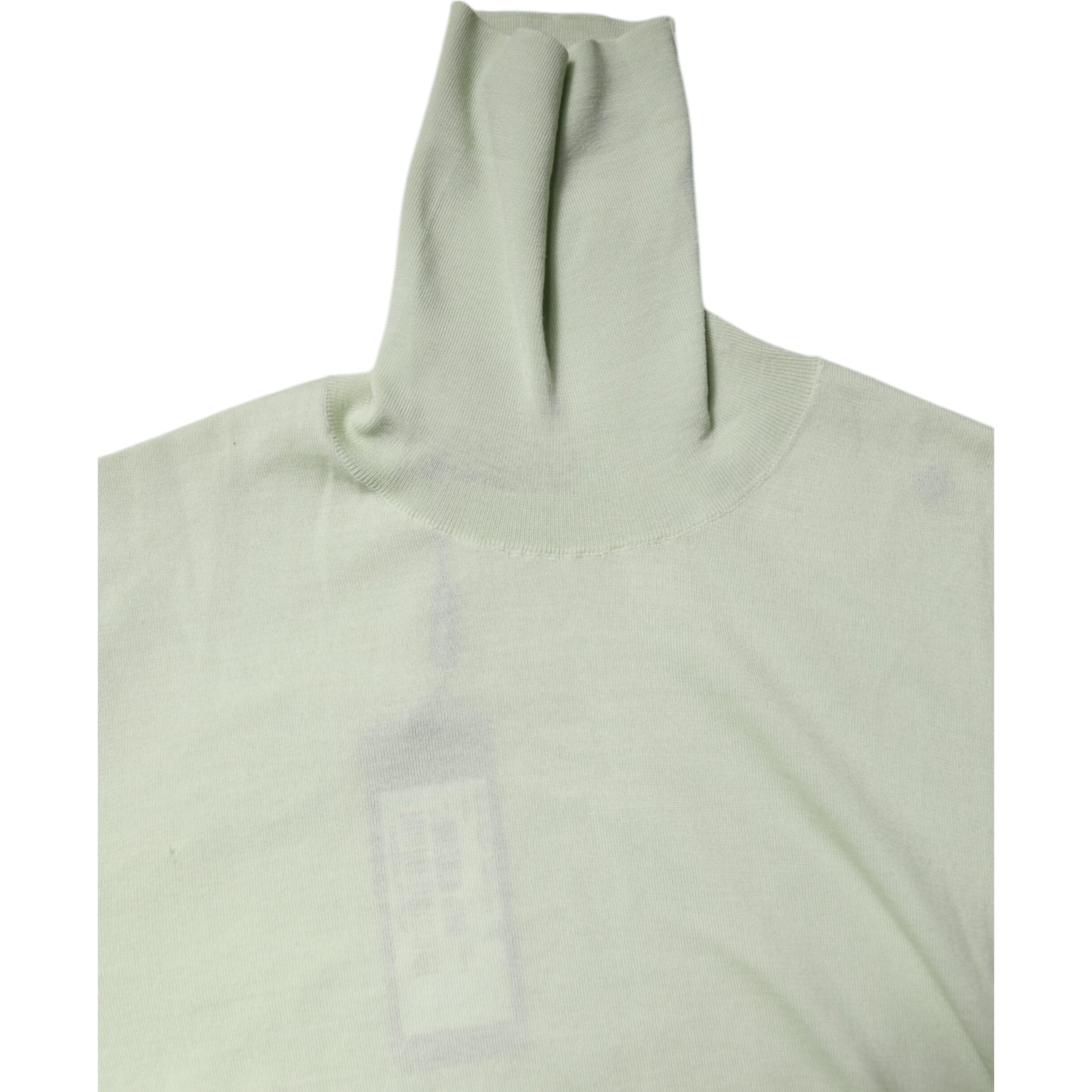 Light Green Wool Turtleneck Pullover Sweater
