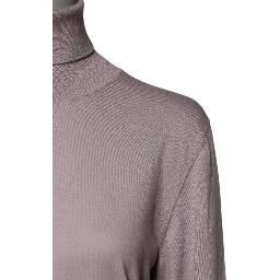 Brown Cashmere Turtleneck Pullover Sweater