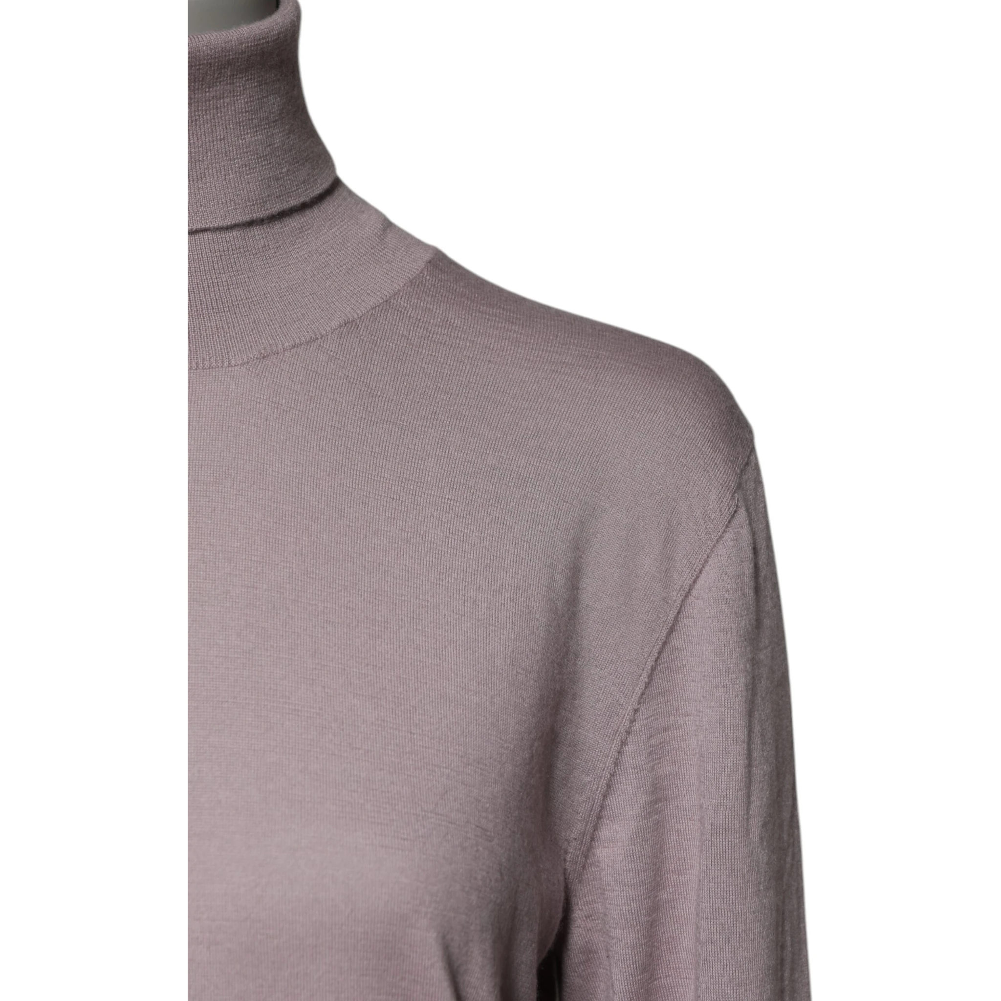 Brown Cashmere Turtleneck Pullover Sweater
