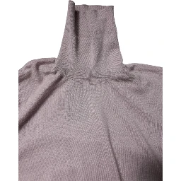 Brown Cashmere Turtleneck Pullover Sweater