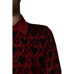 Red Cotton XOXO Collared Polo T-shirt