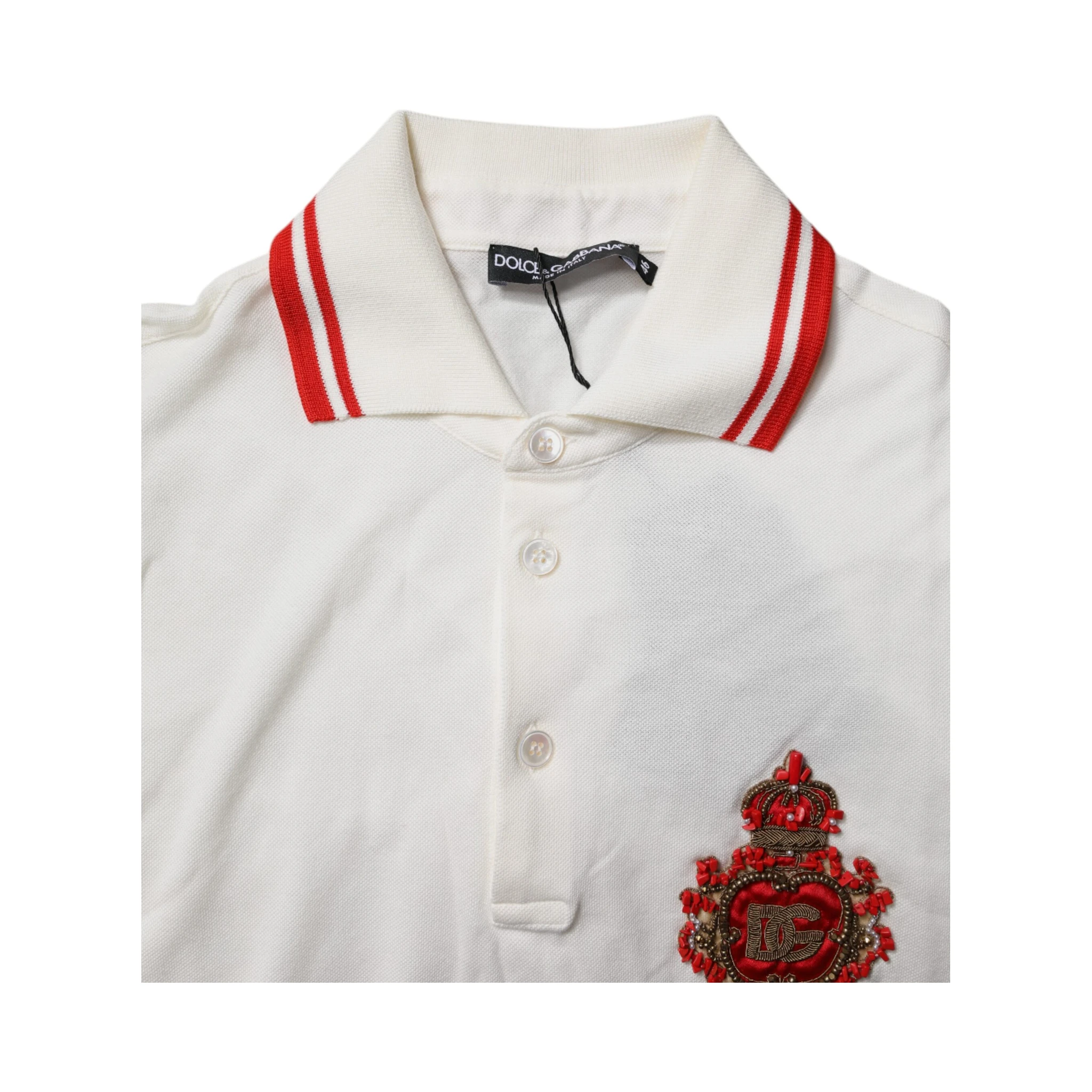 White Cotton Logo Collared Polo Men T-shirt