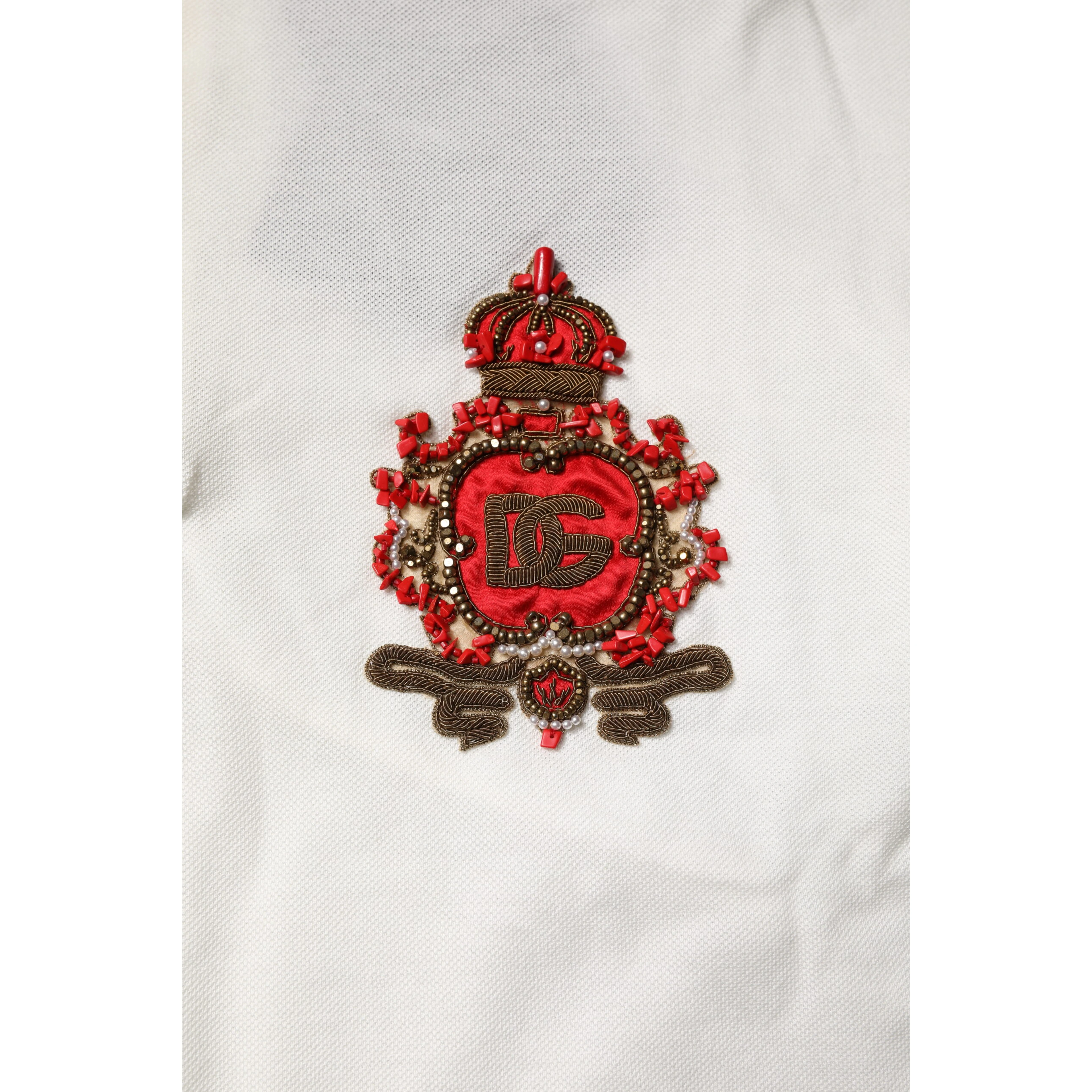 White Cotton Logo Collared Polo Men T-shirt