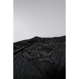 Dark Gray Silk V-neck Short Sleeves T-shirt
