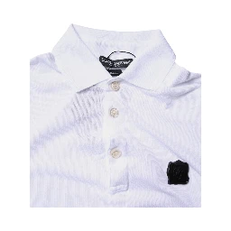 White Cotton Logo Collared Polo T-shirt