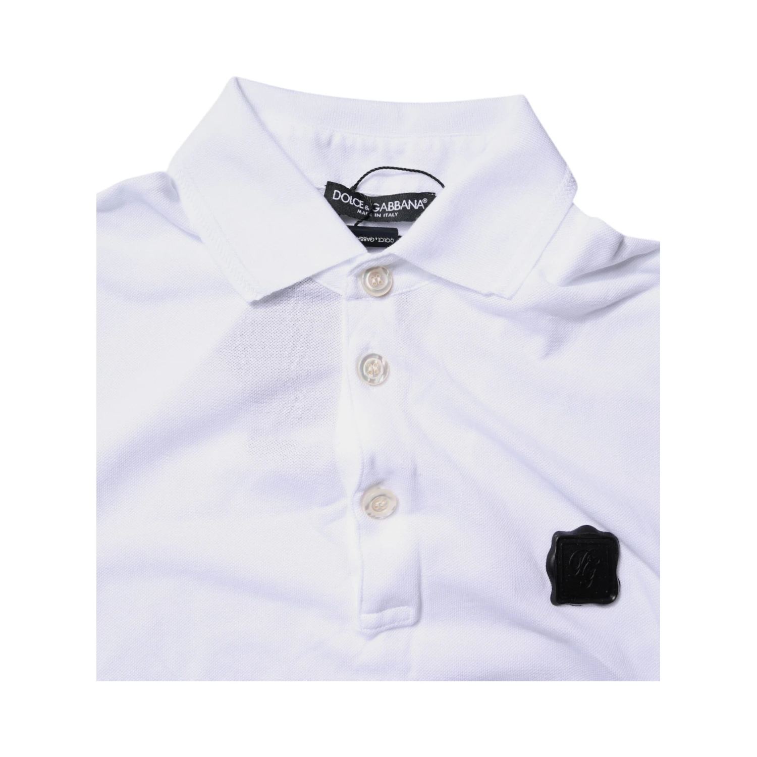 White Cotton Logo Collared Polo T-shirt