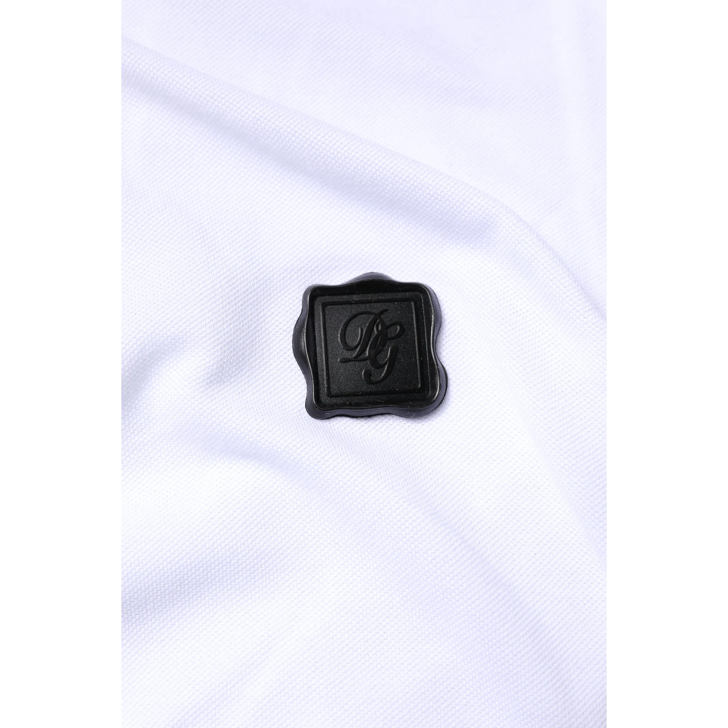 White Cotton Logo Collared Polo T-shirt