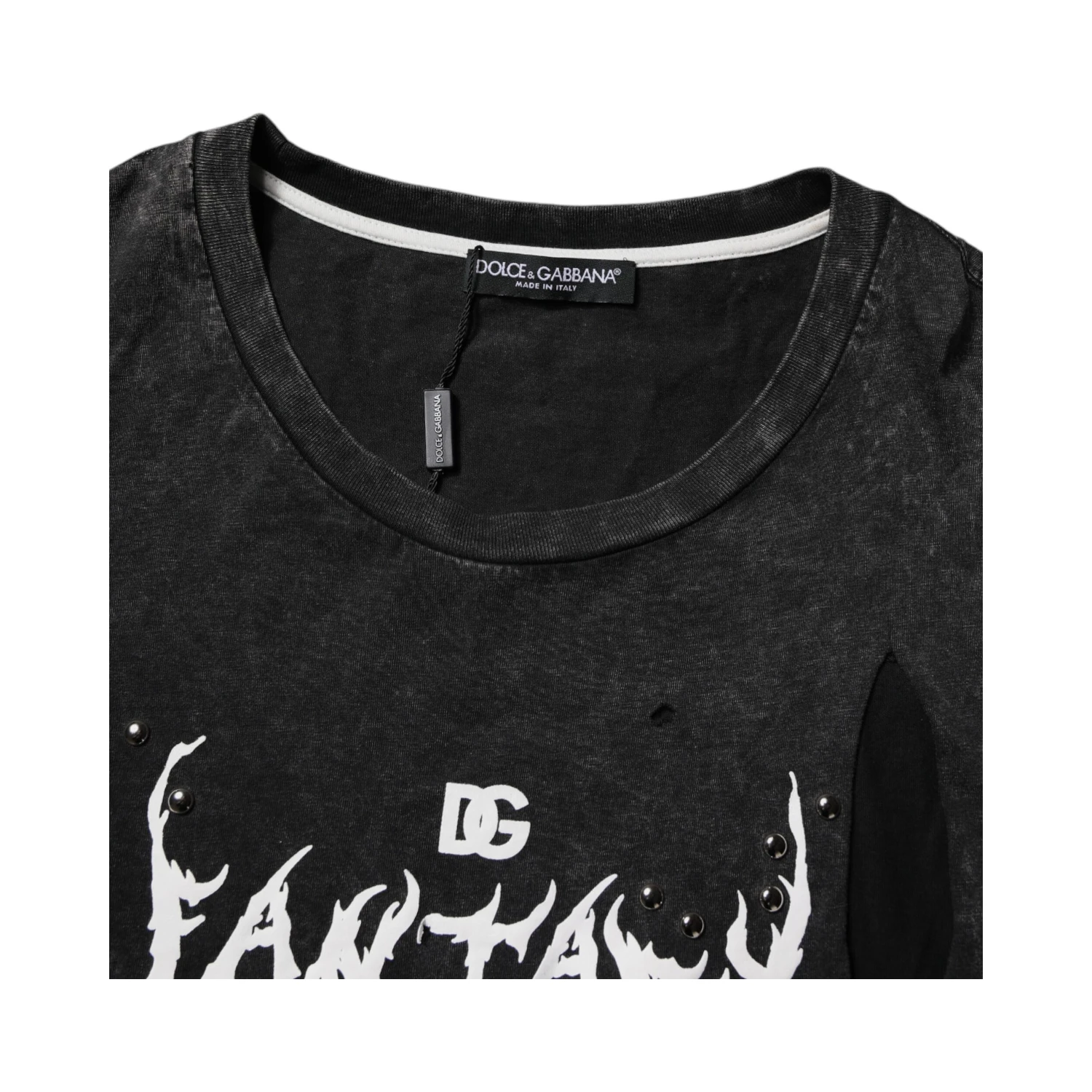 Black Graphic Print Cotton Crew Neck T-shirt