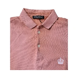 Pink Cotton Crown Collared Polo T-shirt
