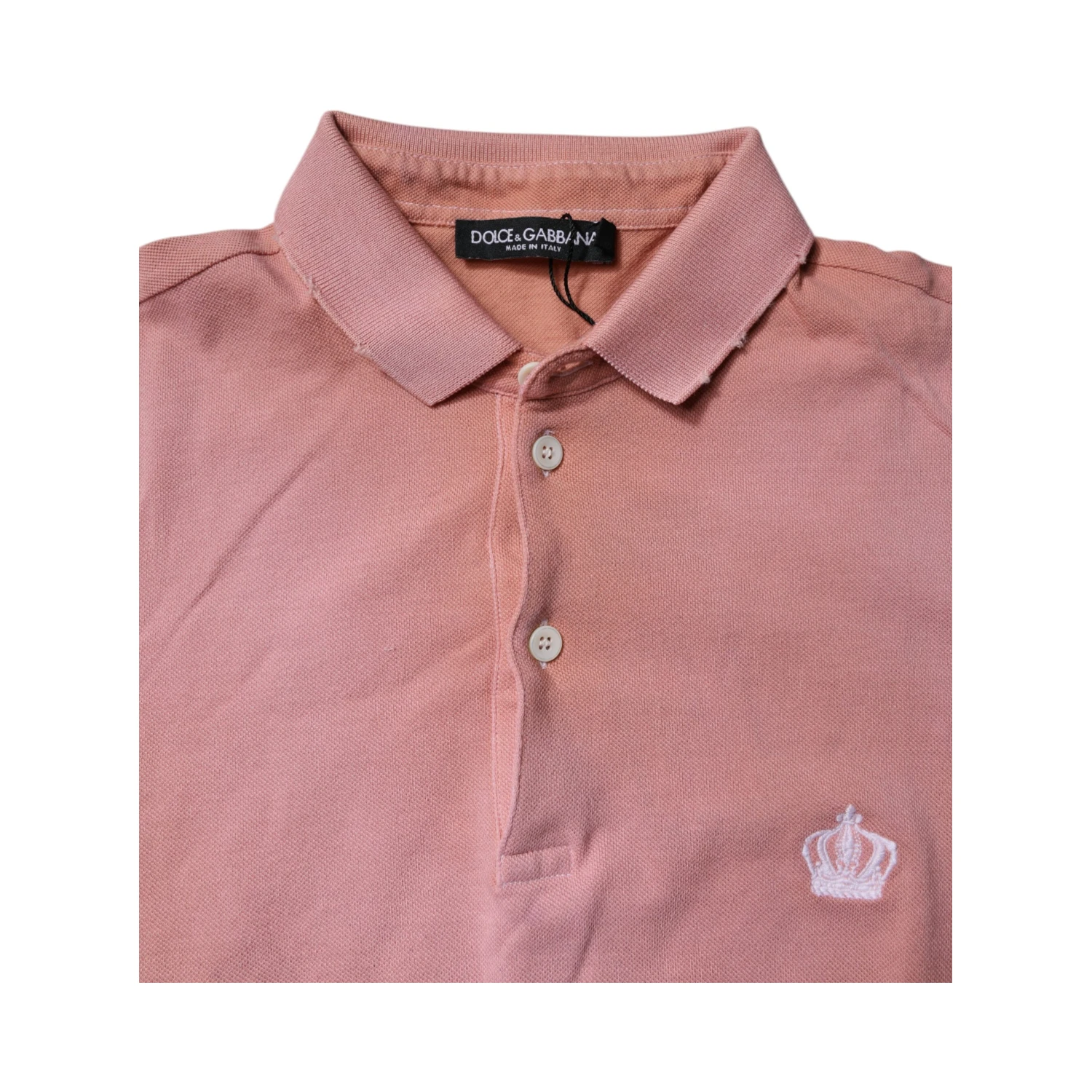 Pink Cotton Crown Collared Polo T-shirt