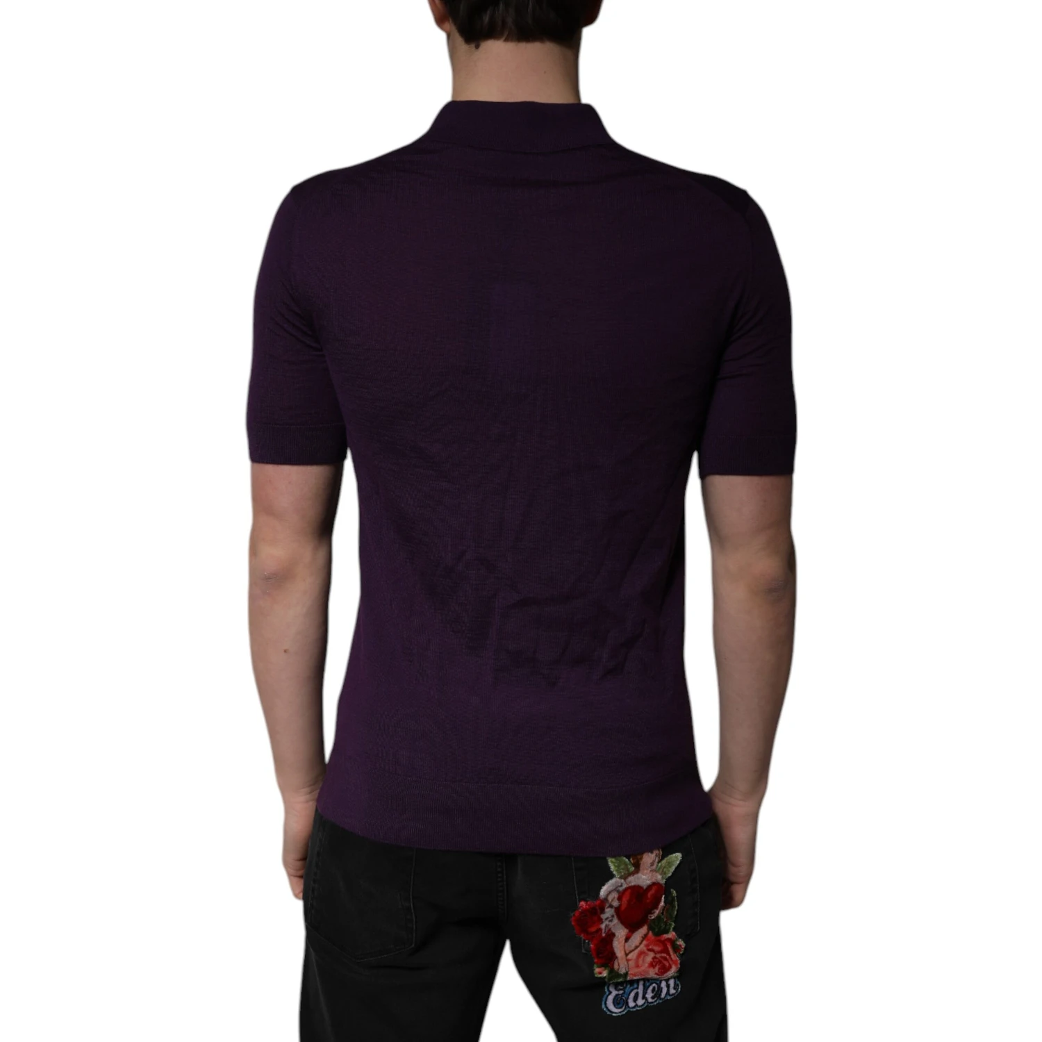 Violet Cashmere Collared Polo T-shirt