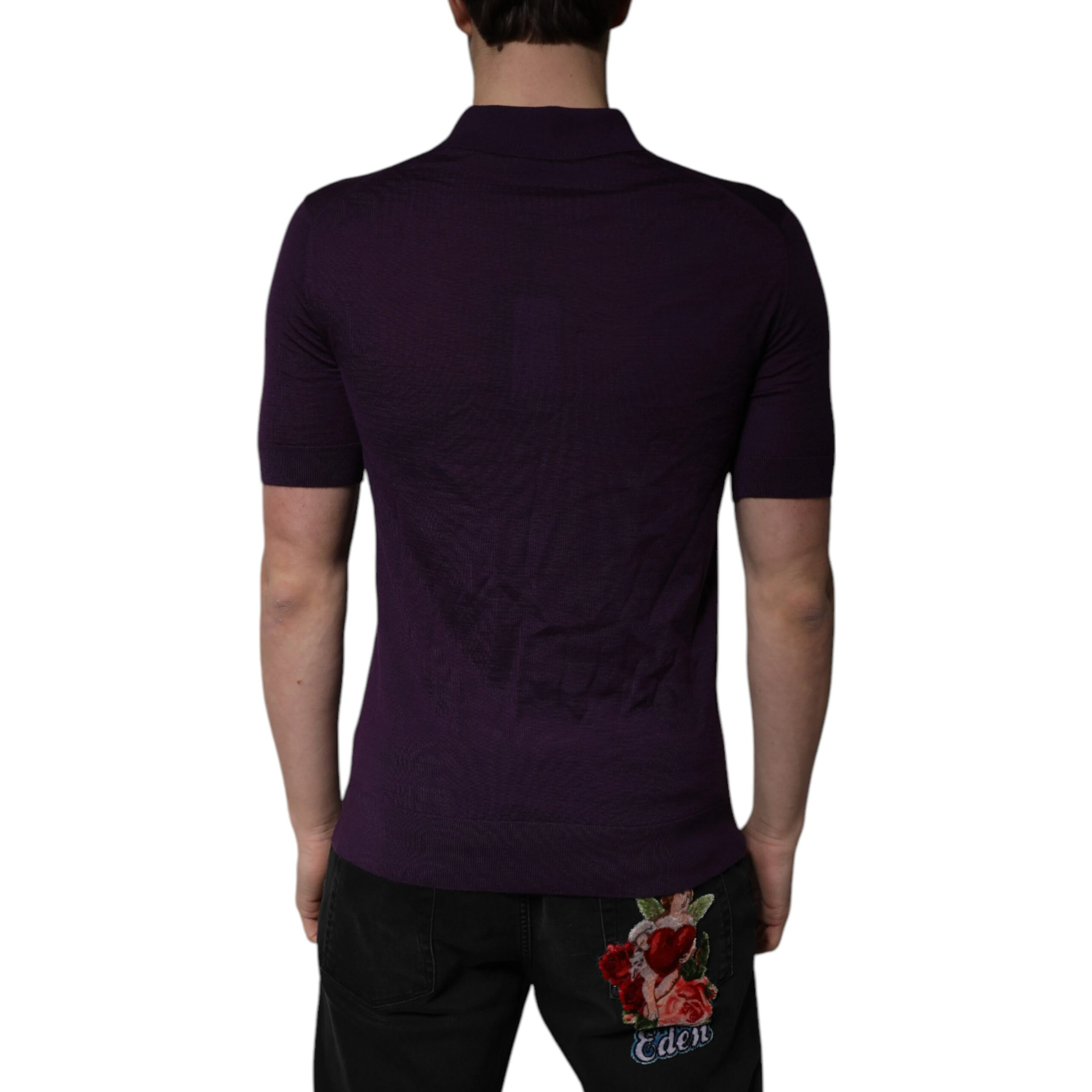 Violet Cashmere Collared Polo T-shirt