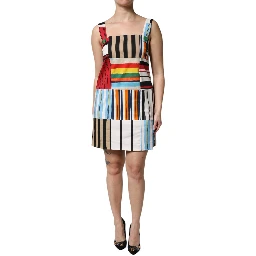 Multicolor Cotton Stripe Sleeveless Dress