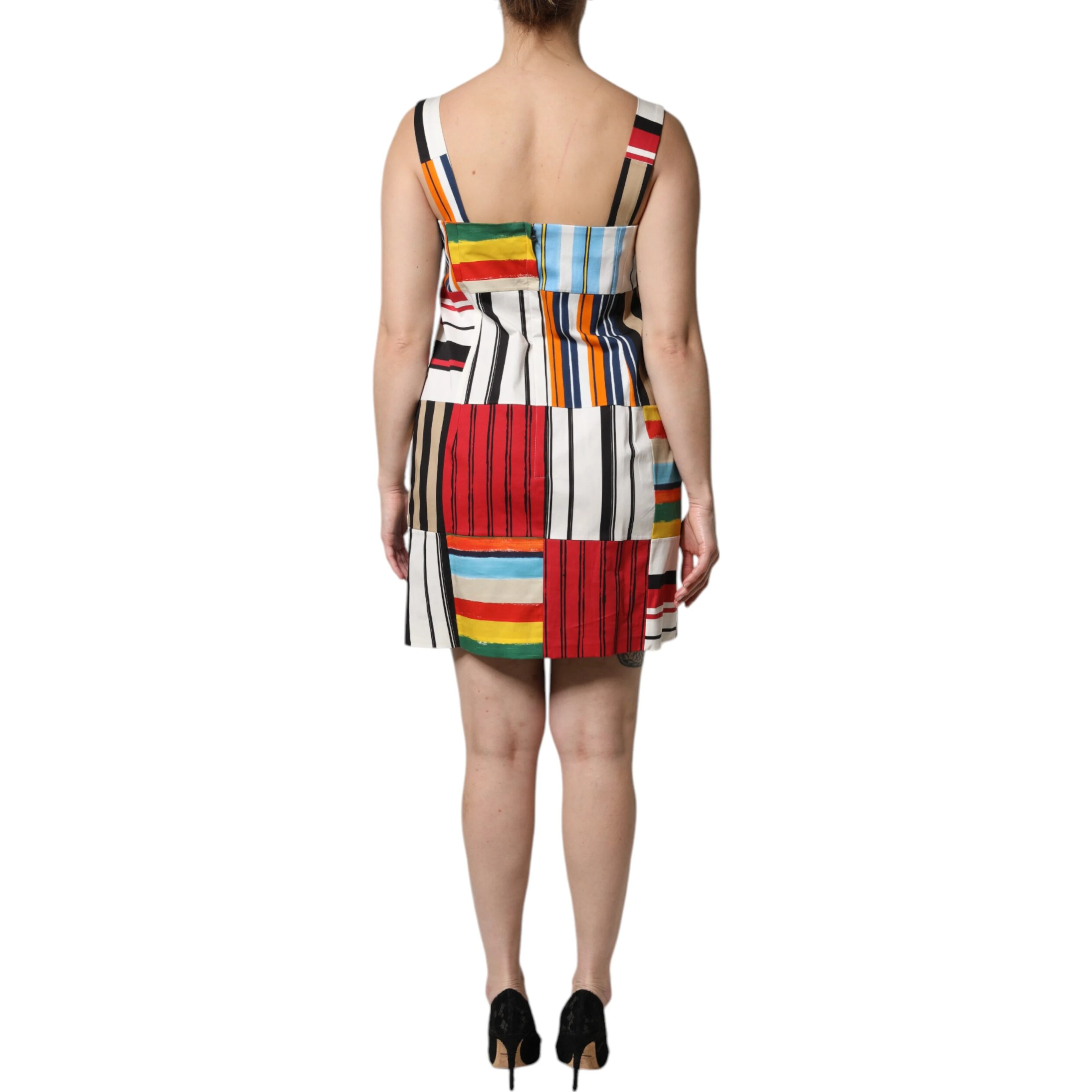Multicolor Cotton Stripe Sleeveless Dress