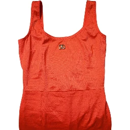 Orange Sleeveless Bodycon Jumpsuit Dress