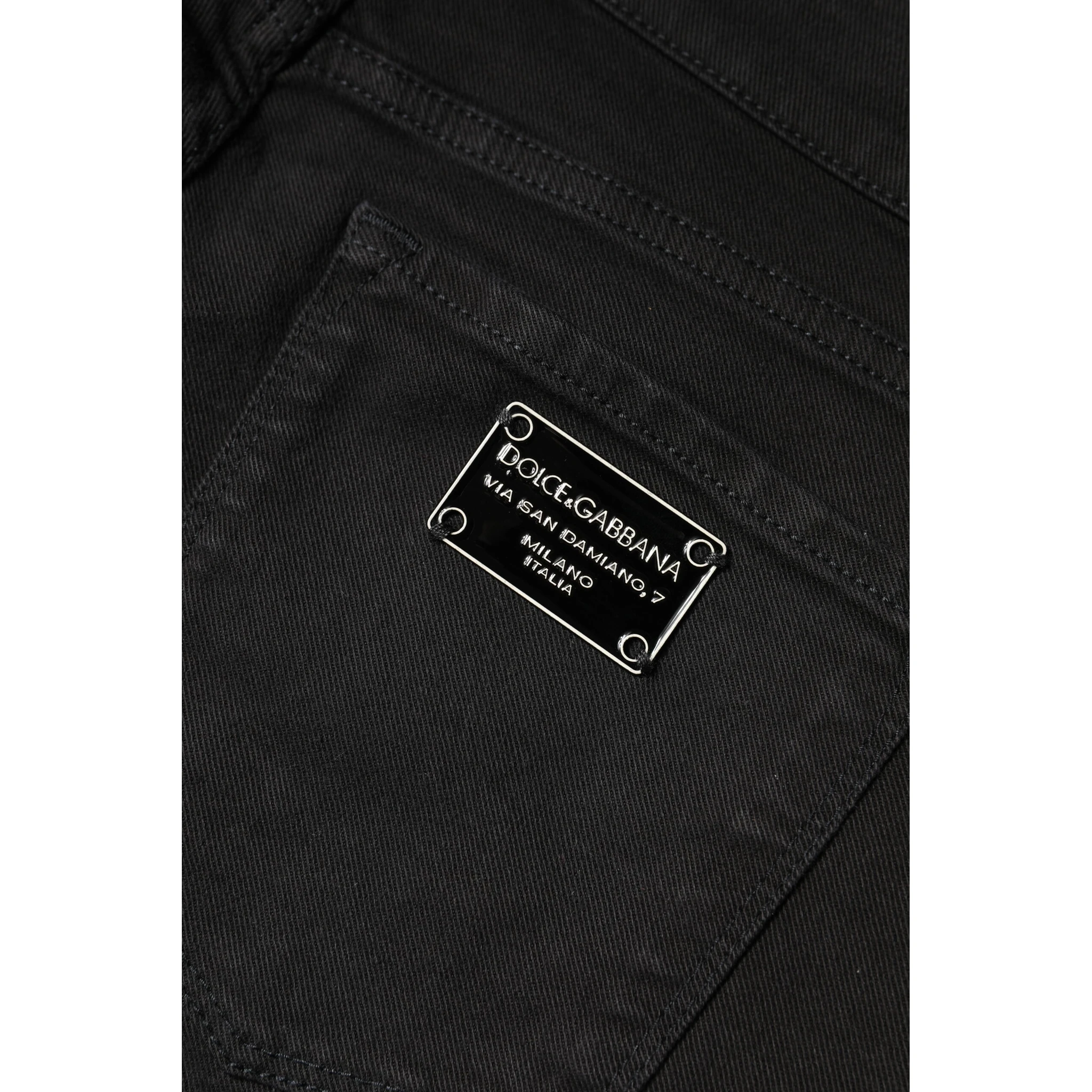 Black Cotton Mid Waisted Skinny Denim Jeans