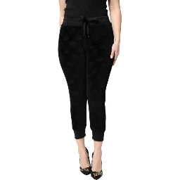 Black All-Over DG Logo Print Jogger Pants