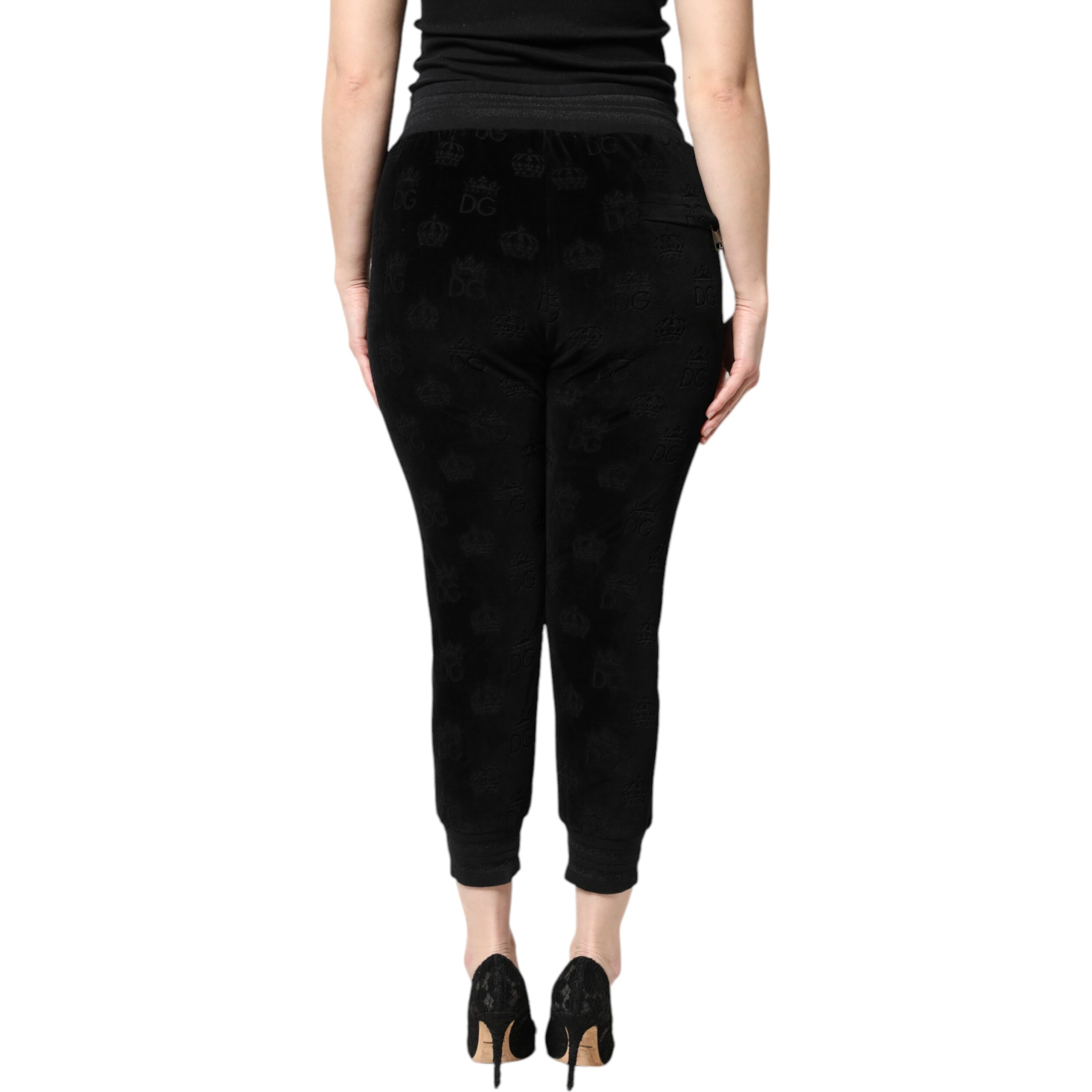 Black All-Over DG Logo Print Jogger Pants