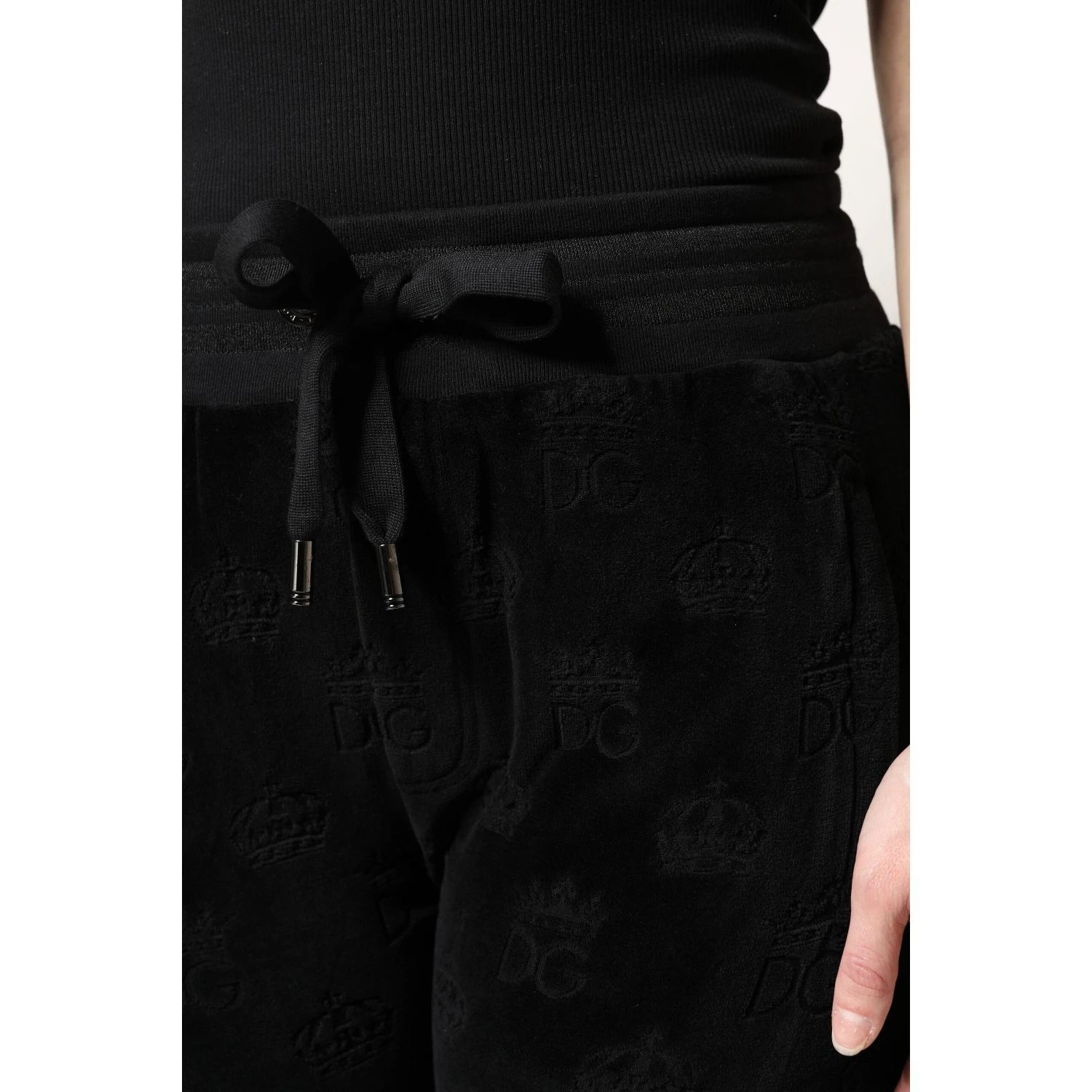 Black All-Over DG Logo Print Jogger Pants