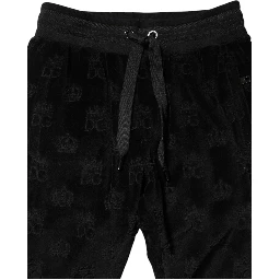 Black All-Over DG Logo Print Jogger Pants