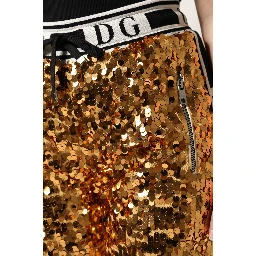 Metallic Gold DG Logo Sequined Jogger Pants