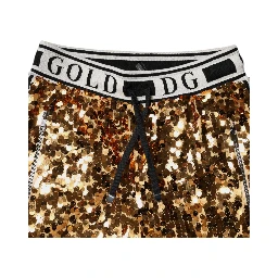 Metallic Gold DG Logo Sequined Jogger Pants